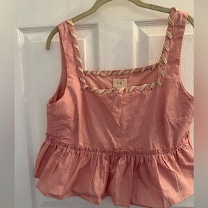 En Elly Pink and Cream Crop Top